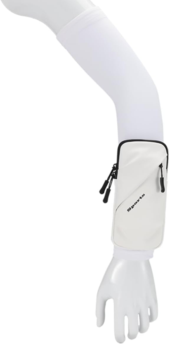 Arm Sleeves with Wrist Bag, Phone Holder for Running Armband for iPhone 16 15 14 13 Pro 12 11 Plus XS Max XR Android up to 6.7', Cooling UV Sun Protection for Men/Women Sport Arm Bands Bag for Runner
