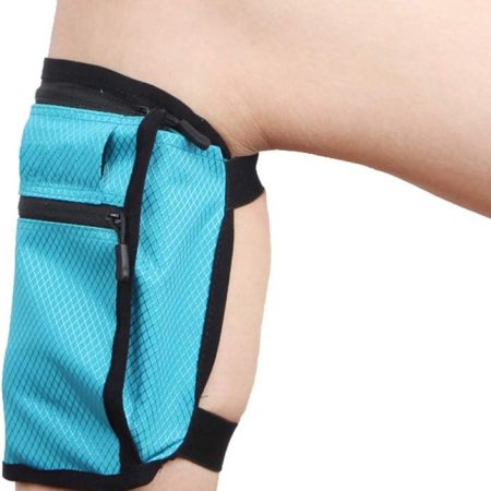 Non-Slip Band Smartphone Holder for Equestrian Riders on The Calf, All Purpose Sport Bag Leg Pouch for Running, Walking, Equestrian as Purse or Phone Holder, Blue