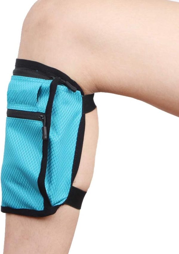 Non-Slip Band Smartphone Holder for Equestrian Riders on The Calf, All Purpose Sport Bag Leg Pouch for Running, Walking, Equestrian as Purse or Phone Holder, Blue