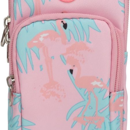 Sports Arm Bag Lightweight Portable Phone Holder Arm Pouch for Running Fitness Hiking Pink Nylon Material