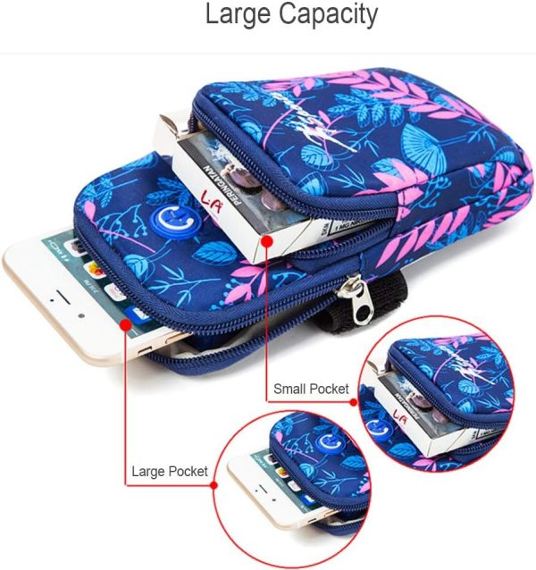 Sports Arm Bag, Universal Unisex Armbands Exercise Workout Running Gym Armbands Phone Holder Pouch Case with Earphone Hole for iPhone, #6Blue