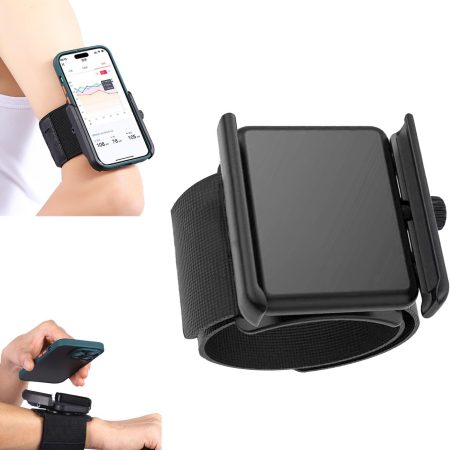 Wristband Phone Holder, 360° Rotation & Detachable Sports Armband Cell Phone Holder, Hands-Free Phone Accessories Holder for Selfies Videos Live Broadcast Hiking Biking Walking