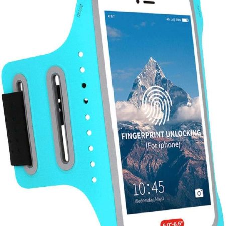 Phone Armband for Running Armband Cell Phone Holder for iPhone 16 16e 15 14 13 12 11 Pro MAX XS XR X Plus Mini Galaxy,Fingerprint Touch ID&Key Pocket,Sports Arm Band Sleeve Excercise,Gym,Run