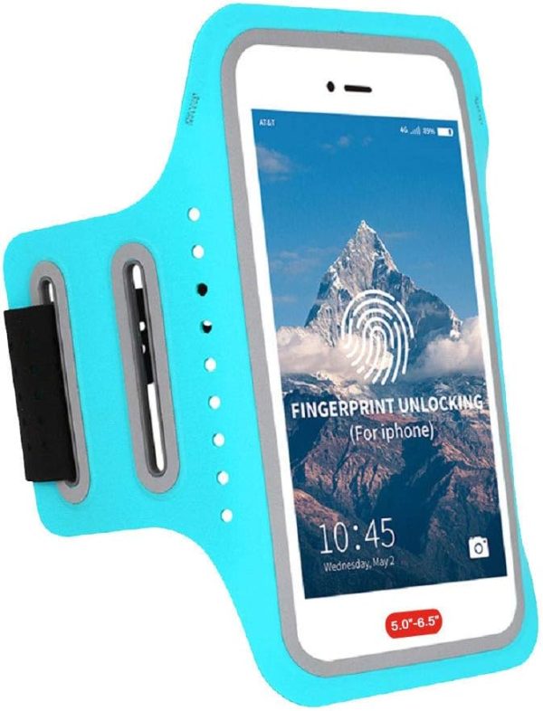Phone Armband for Running Armband Cell Phone Holder for iPhone 16 16e 15 14 13 12 11 Pro MAX XS XR X Plus Mini Galaxy,Fingerprint Touch ID&Key Pocket,Sports Arm Band Sleeve Excercise,Gym,Run