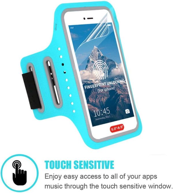 Phone Armband for Running Armband Cell Phone Holder for iPhone 16 16e 15 14 13 12 11 Pro MAX XS XR X Plus Mini Galaxy,Fingerprint Touch ID&Key Pocket,Sports Arm Band Sleeve Excercise,Gym,Run