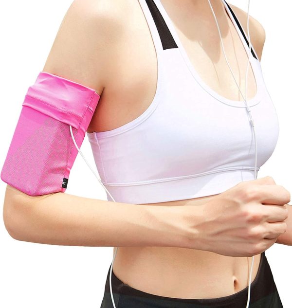 Universal Sports Running Armband Phone Armbands Exercise Arm Holder for Running, Fitness Gym Workouts, (Pink,S)