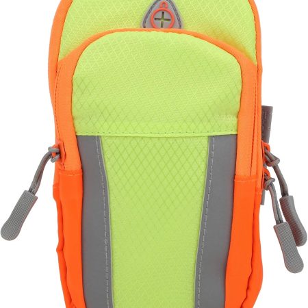 Nylon Sports Arm Bag, Outdoor Activity Arm Bag Waterproof Gym Sports Running Armband, Cell Phone Holder Arm Band Case, Armband Holder Phone Arm Bag Band for Jogging Biking Hiking Walking(Green)