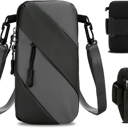 Armband Cell Phone Holder for Running,Crossbody Shoulder Holsters Bag with Arm Band for Women Men Kids,iPhone 15 14 13 12 11 Pro Max Xs Xr 8 7 6S 6 Plus SE Mini Galaxy Workout Walking Gym Arm Bags