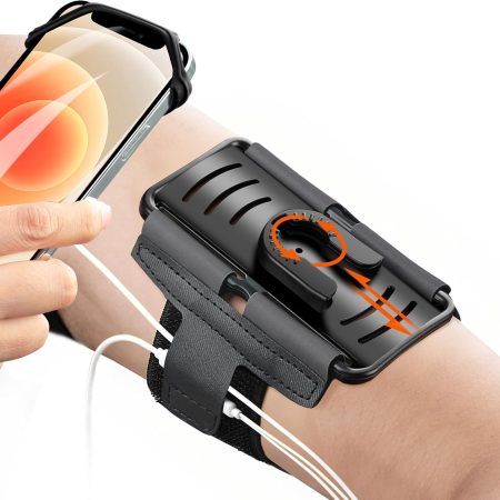 Cell Phone Running Armband - Detachable & 360° Rotatable Universal Cellphone Arm Band for iPhone 16 15 14 13 12 Pro Max Plus Samsung Galaxy Note S24 S23 for Workout Exercising Walking Jogging