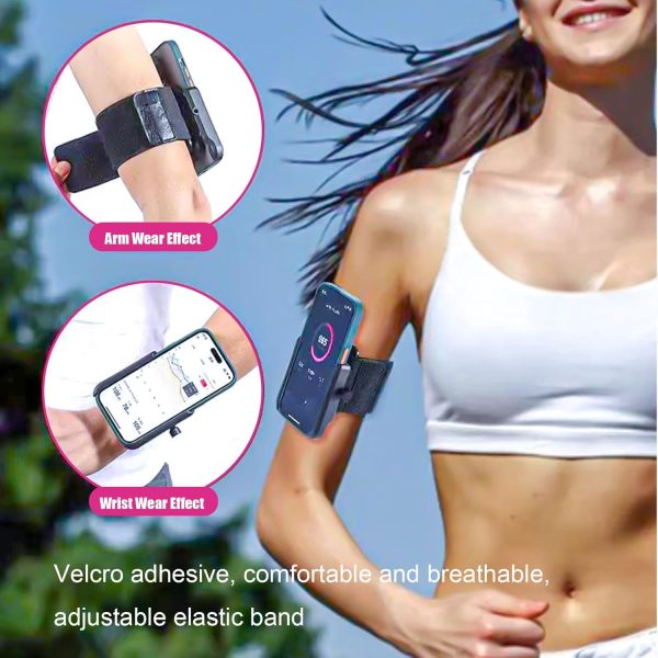 Wristband Phone Holder, 360° Rotation & Detachable Sports Armband Cell Phone Holder, Hands-Free Phone Accessories Holder for Selfies Videos Live Broadcast Hiking Biking Walking