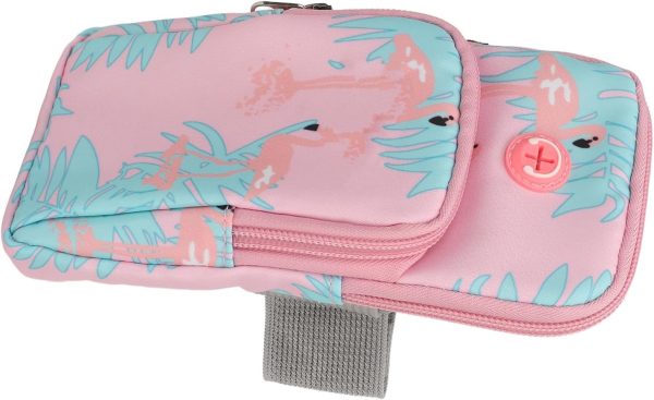Sports Arm Bag Lightweight Portable Phone Holder Arm Pouch for Running Fitness Hiking Pink Nylon Material
