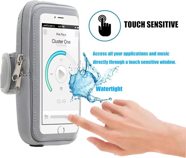 Elastic fit Phone Armband for Running,Walking for Phone,Outdoor Sports Multifunctional Armband Waterproof Running Sports Fitness Mobile Arm Bag,fit iPhone15/14/13Pro Max,Galaxy EdgeS24 and More Size