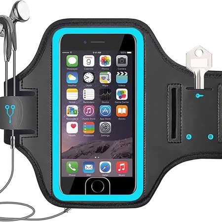 Waterproof Cell Phone Armband, 6.8 Inch x 3.2 Inch Enlarge Phone Bag Phone for Running, Footing, Sports and Mountaineering (Blue)