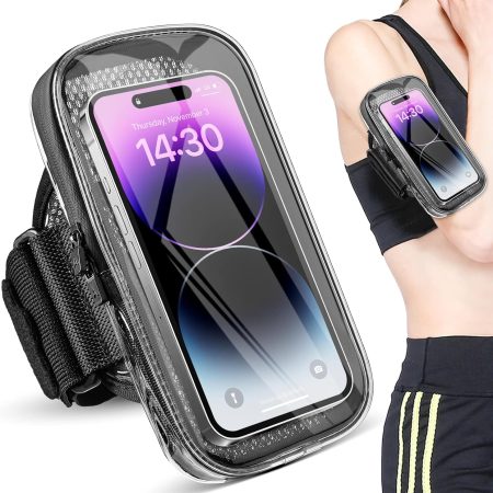 Phone Holder for Running, Armband for iPhone 16 15 14 13 Pro Max 12 11 Plus X Samsung Android Up to 6.9'', Universal Arm Bands Bag with Key Card Pocket for Exercise Walking Workout Fitness